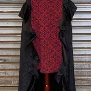 Vintage Spirit Black & Red Long Dress Stevie Nicks Gypsy Style Holloween party S
